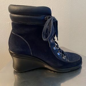 SOLD - Aerosol Macaroon suede lace up boots.